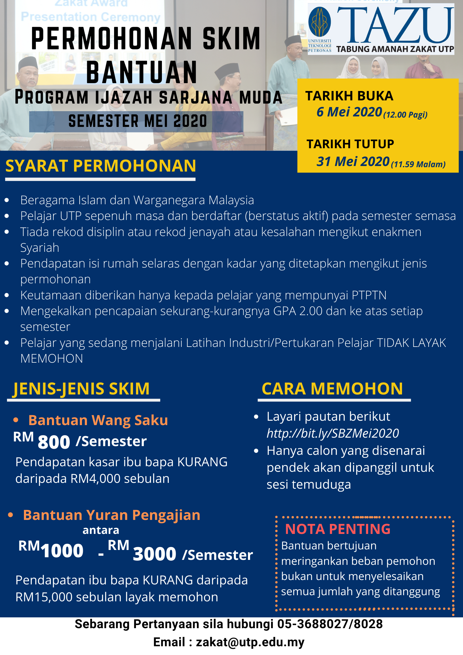 UTP Skim Bantuan Zakat Mei 2020 Semester UTP Skim Bantuan Zakat Mei 2020 Semester